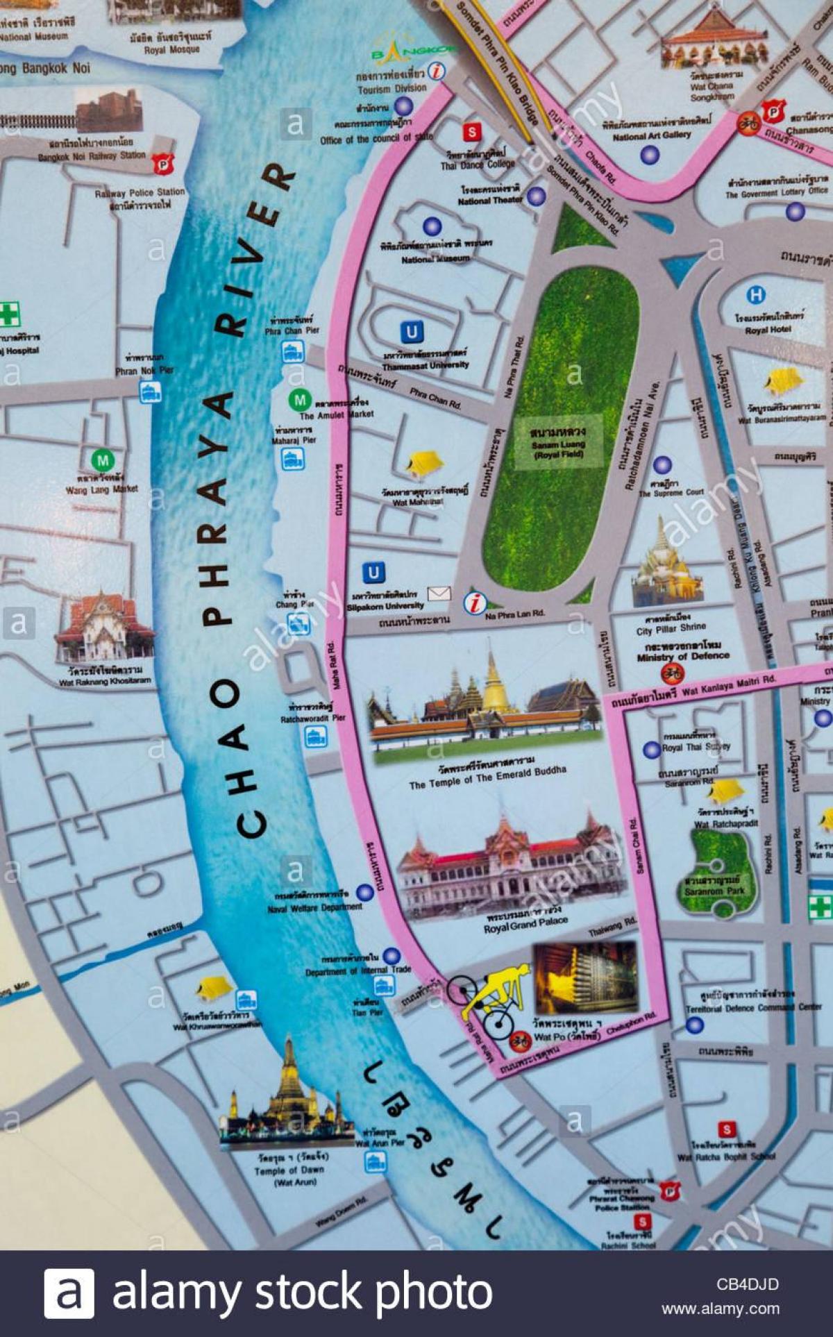 bangkok mapa na may mga tourist spot