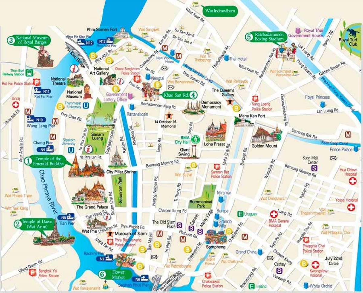bangkok lugar ng interes sa mapa