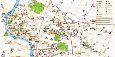 Bangkok pangunahing atraksyon mapa
