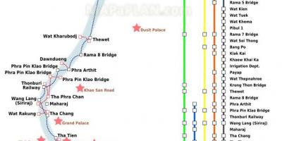 Bangkok river ferry mapa