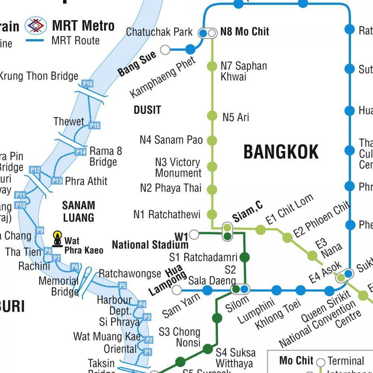 mapa ng bangkok metro at skytrain