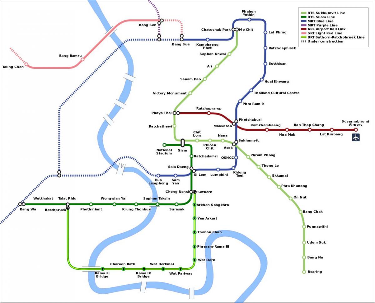 mrt mapa bangkok thailand