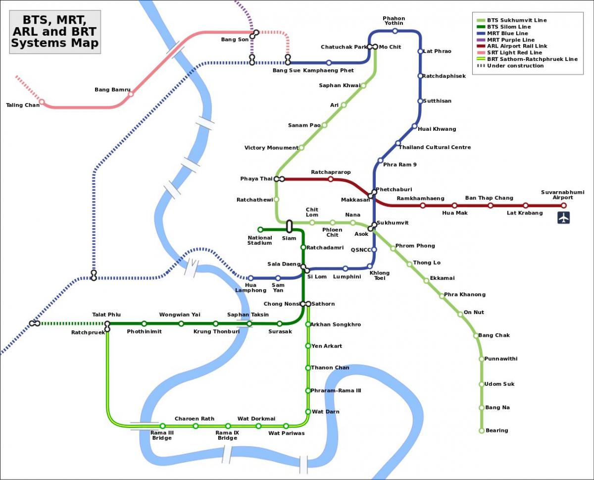 bts ng tren sa bangkok mapa