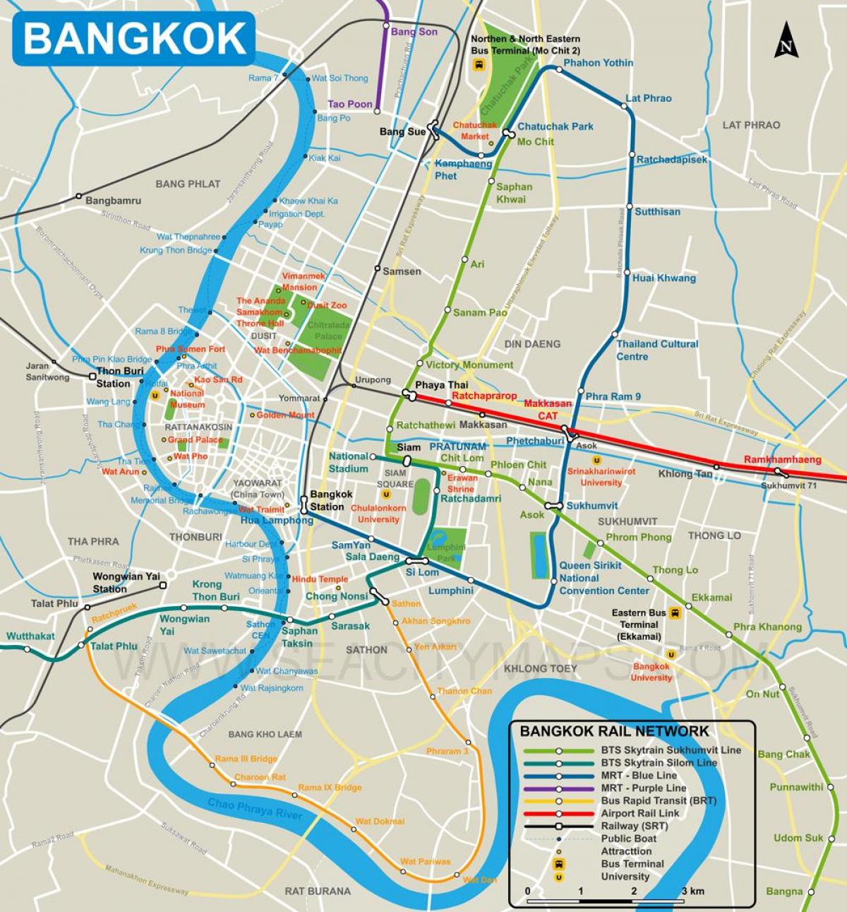 mapa ng bangkok city center