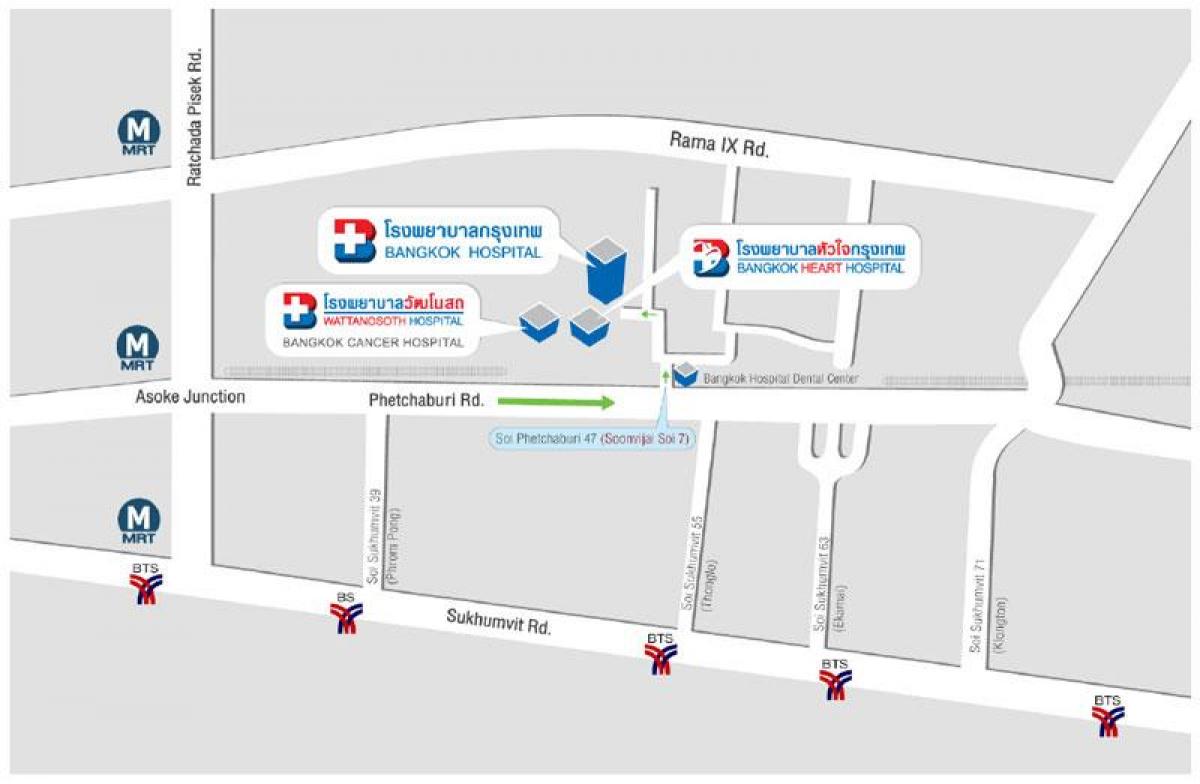 mapa ng bangkok hospital