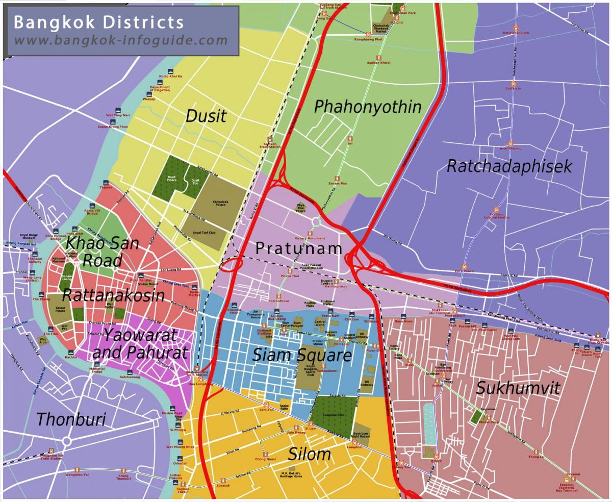 mapa ng bangkok at mga kalapit na lugar