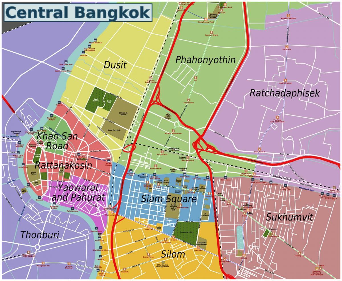 mga lugar ng bangkok mapa