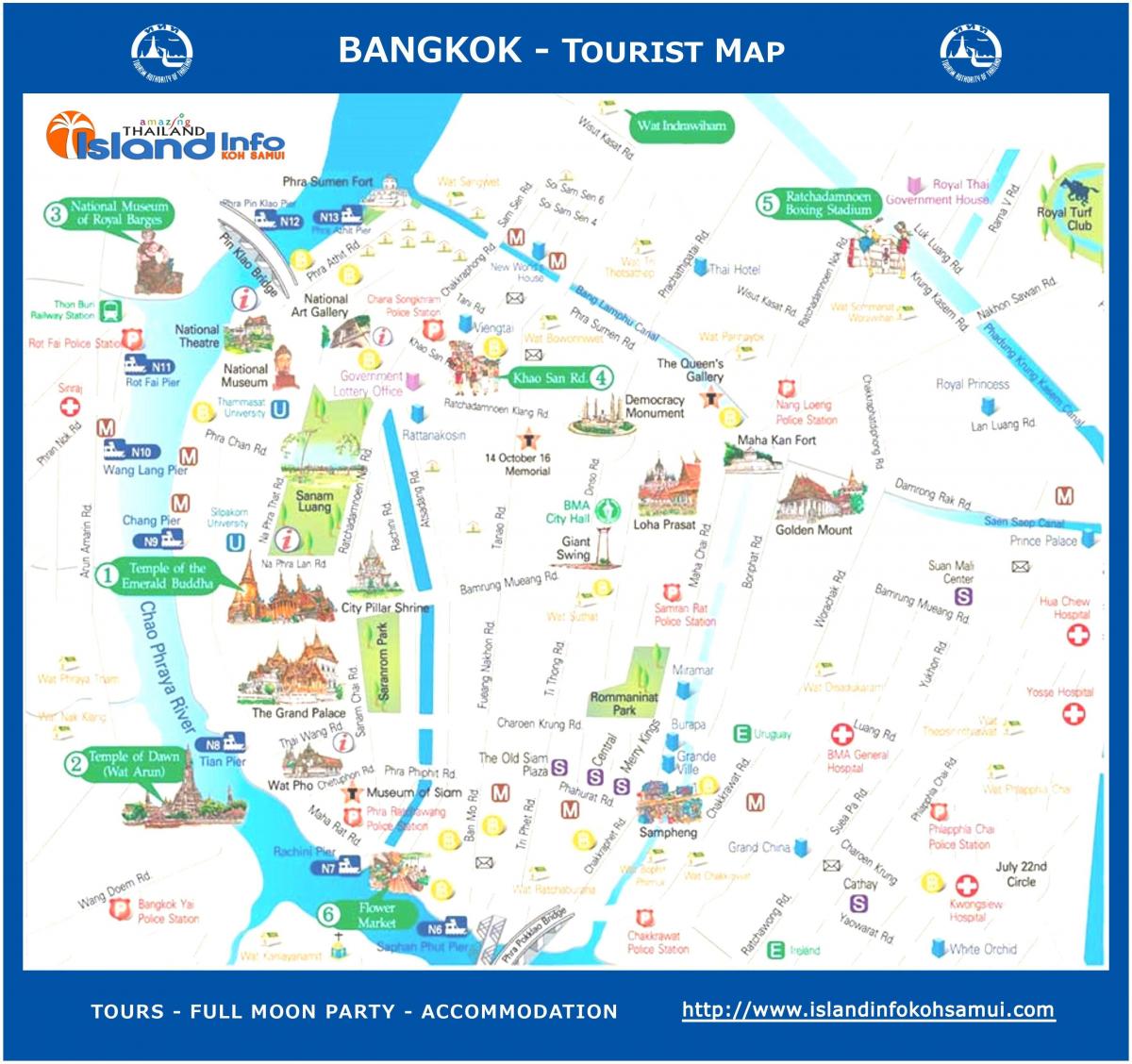 bangkok gabay sa paglalakbay mapa