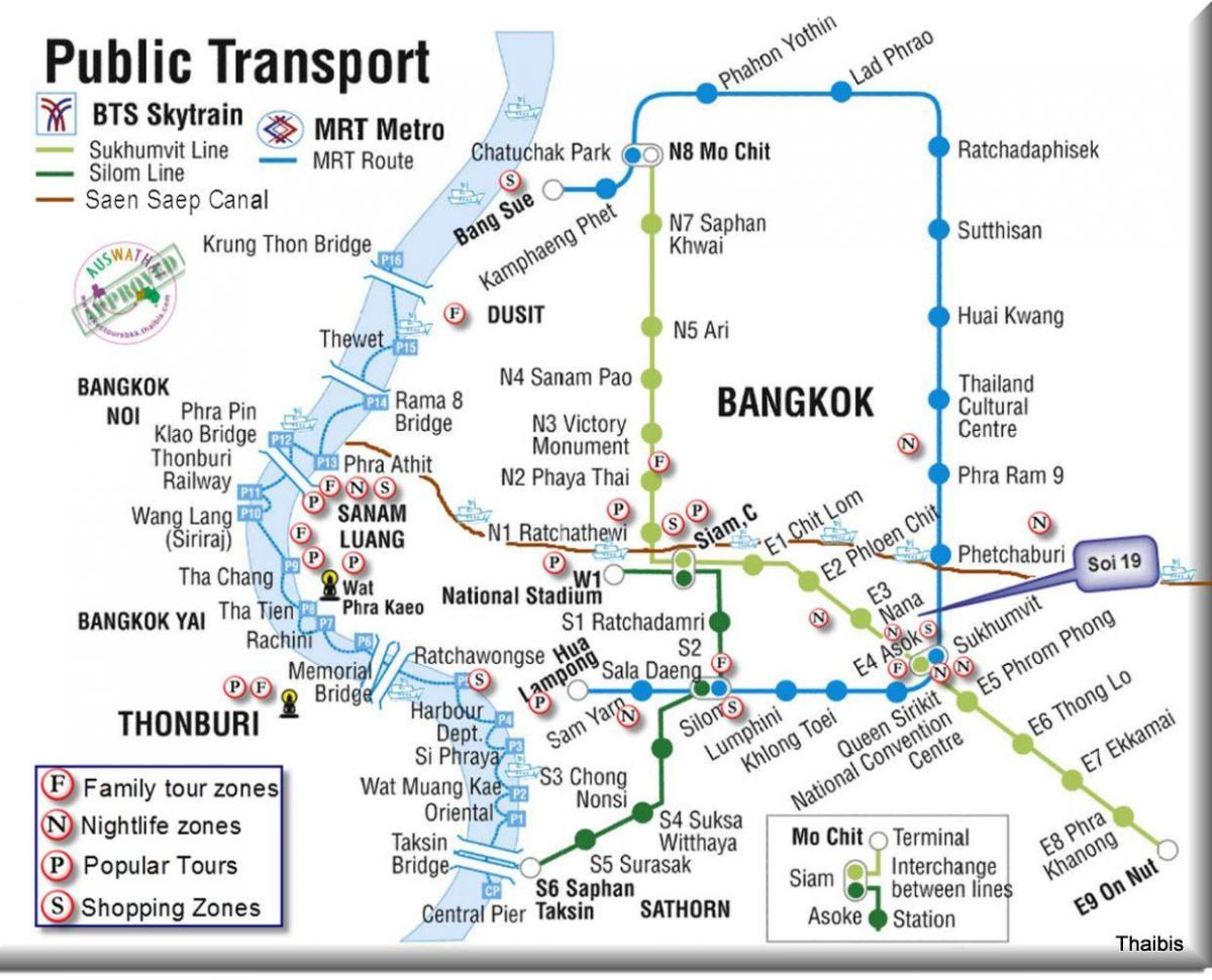 pampublikong transportasyon bangkok mapa