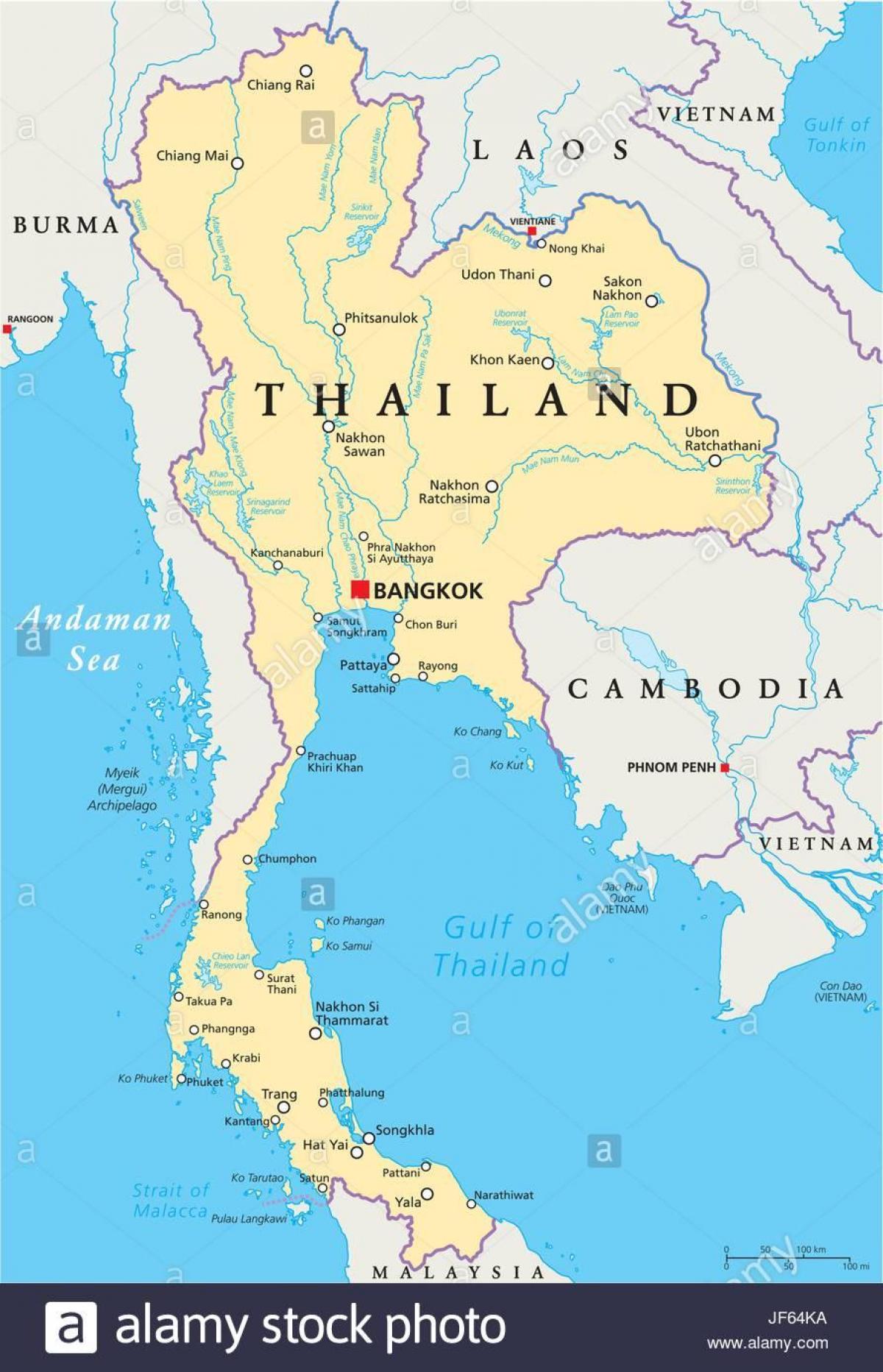bangkok sa isang mapa ng mundo