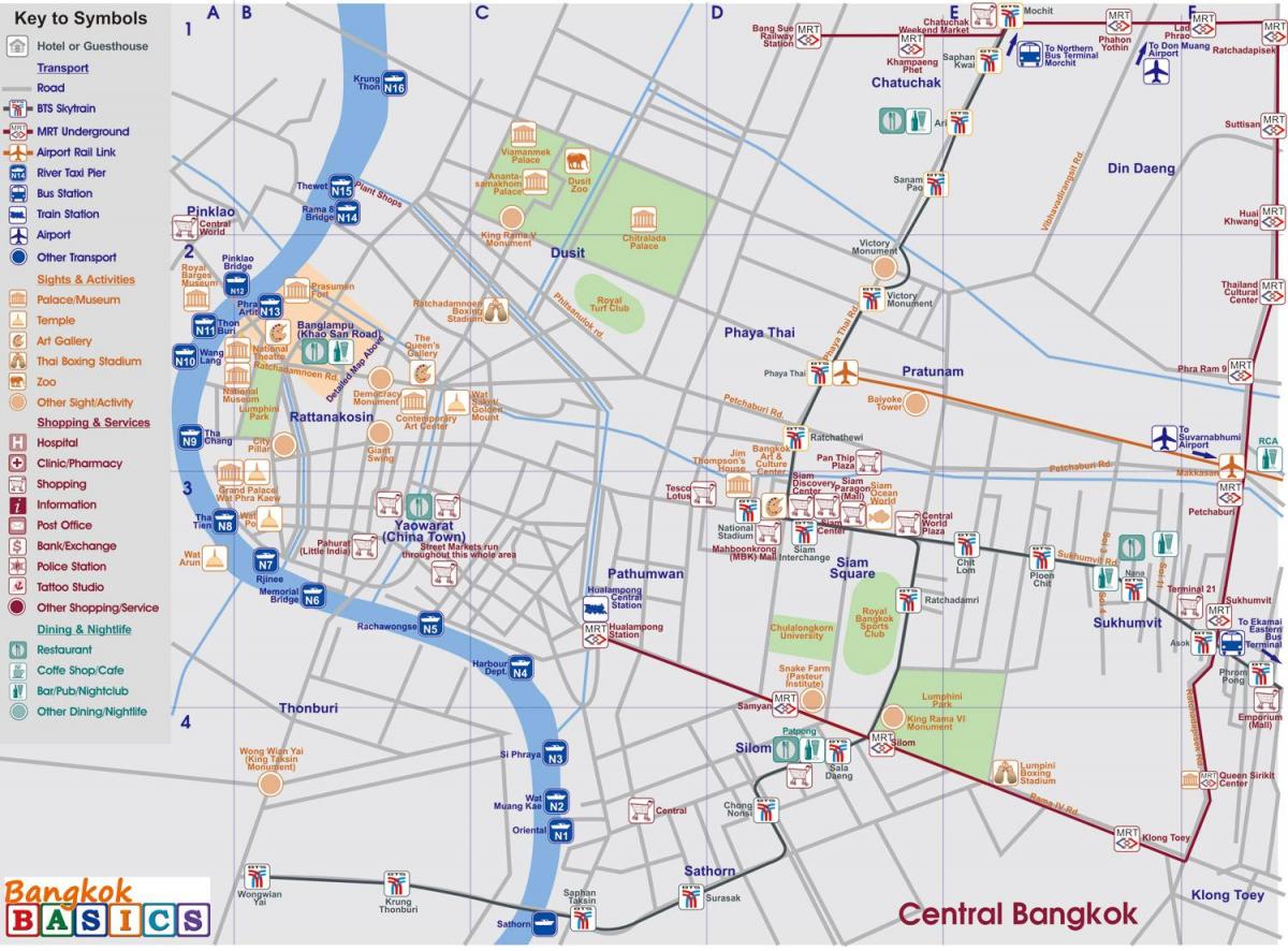 mapa ng gitnang bangkok