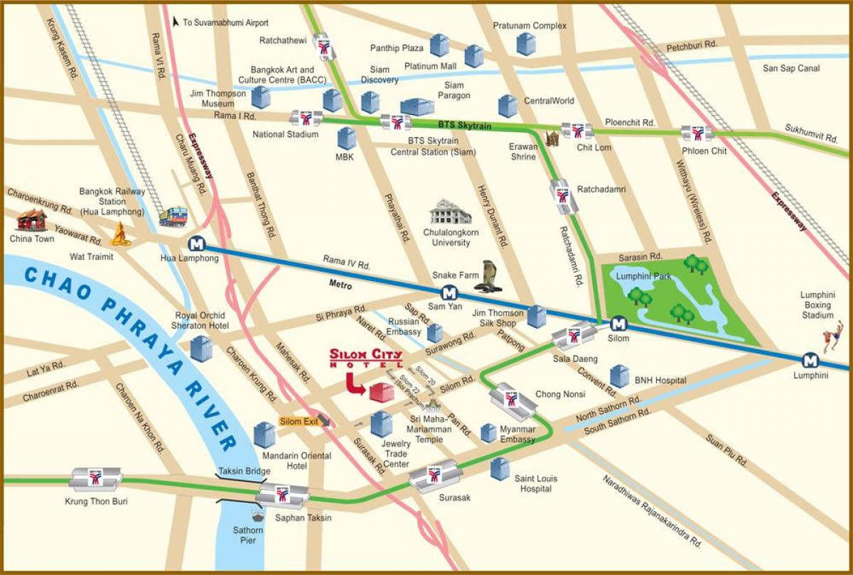 mapa ng ilog ng lungsod ng bangkok