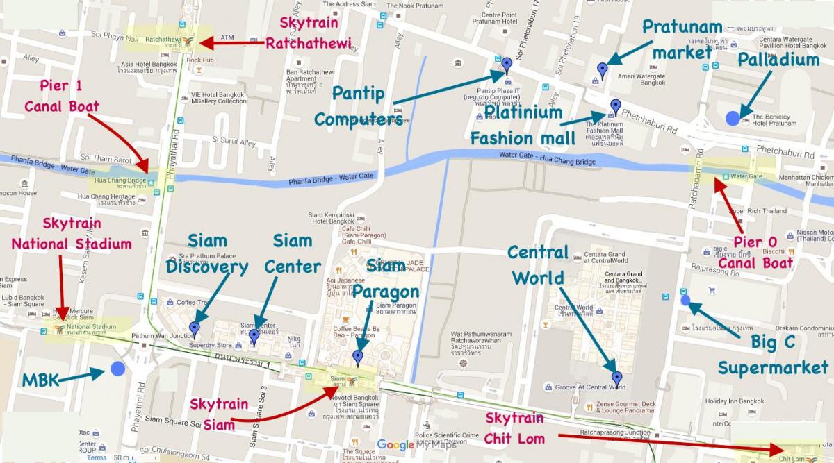 mapa ng bangkok merkado
