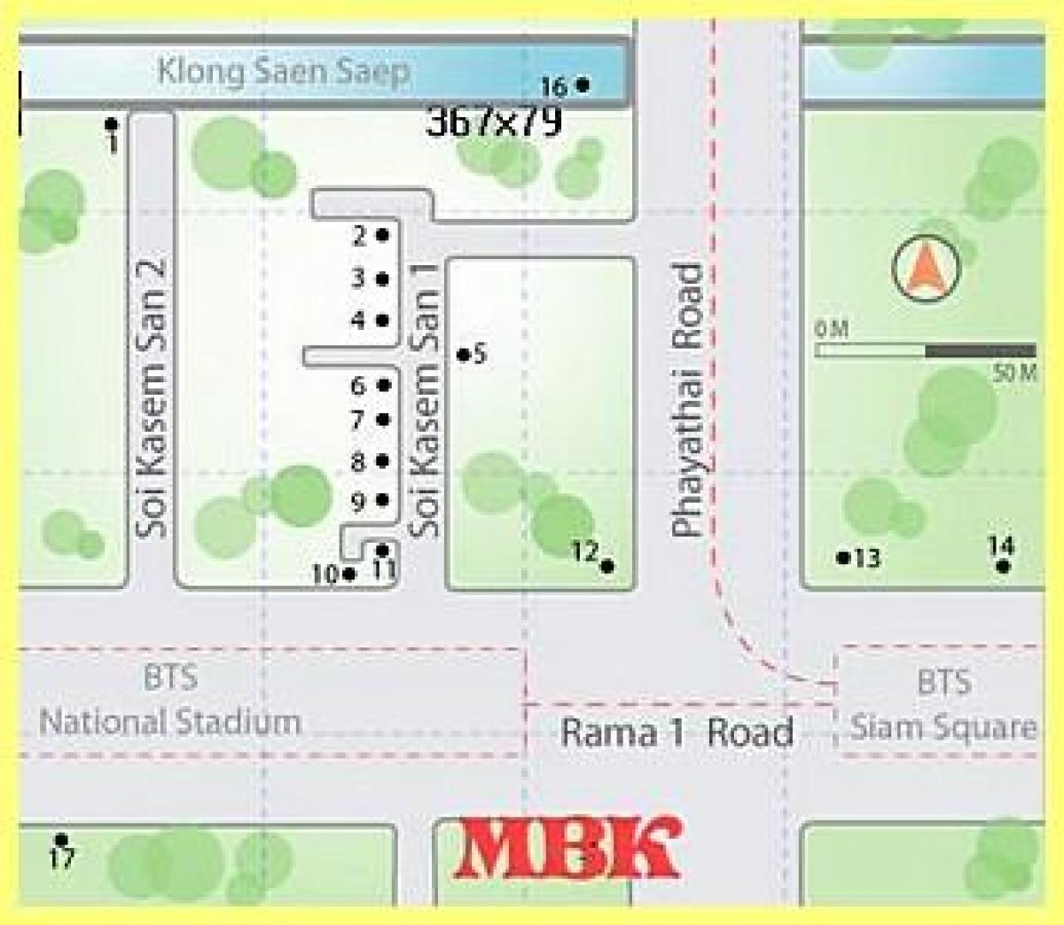 mbk shopping mall sa bangkok mapa