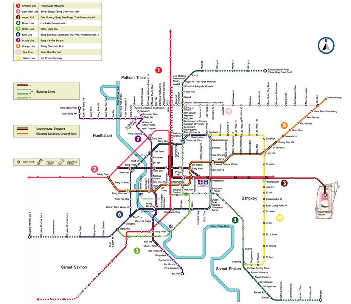 bangkok metro station mapa
