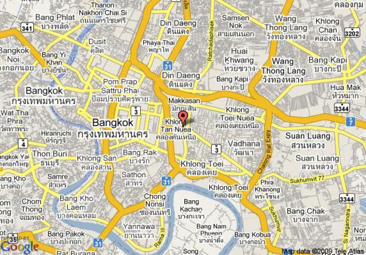 mapa ng sukhumvit lugar sa bangkok